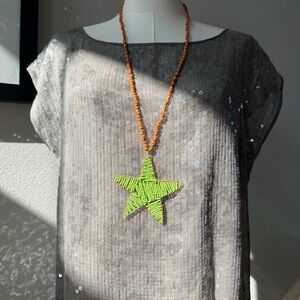 Artisan Boho Beaded Star Statement Necklace ✨⭐️🌟